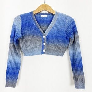 Women’s Tally Weijl‎ Cropped Blue & Grey Cardigan XS